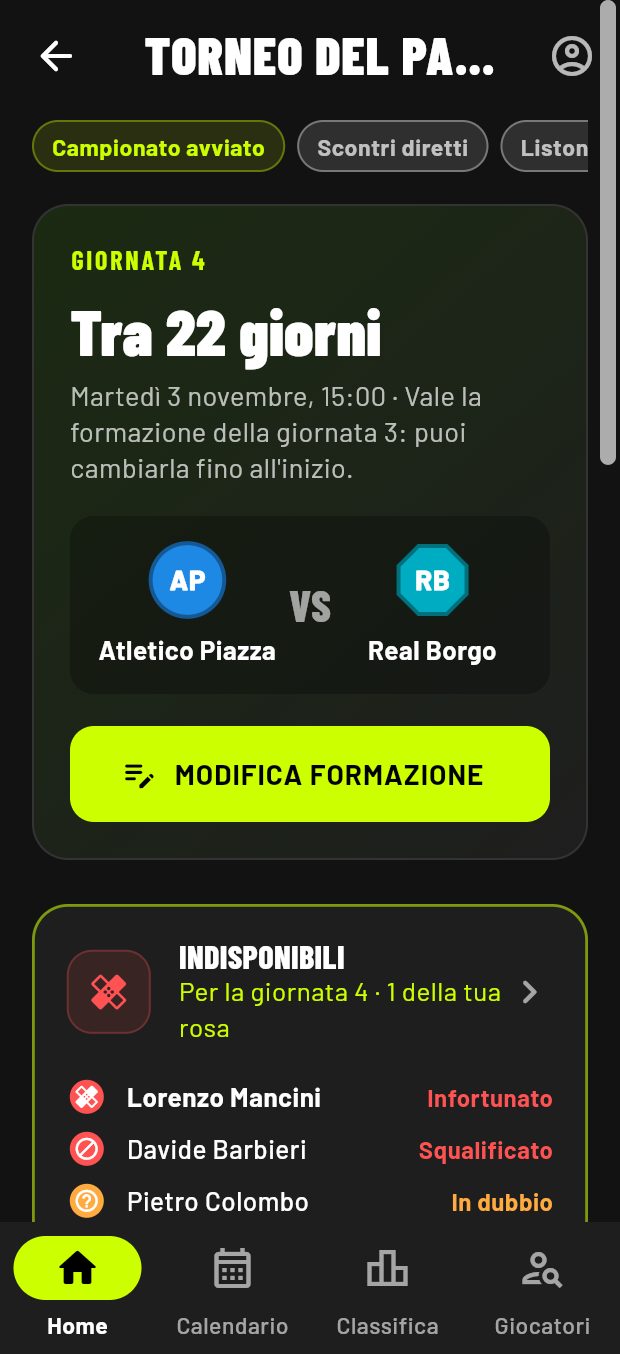 Home della lega
